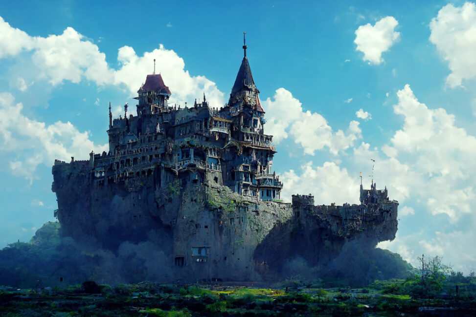 castle, anime, octan render, --ar 7:5