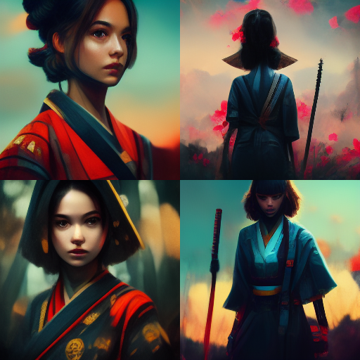 cinematic, girl, samurai
