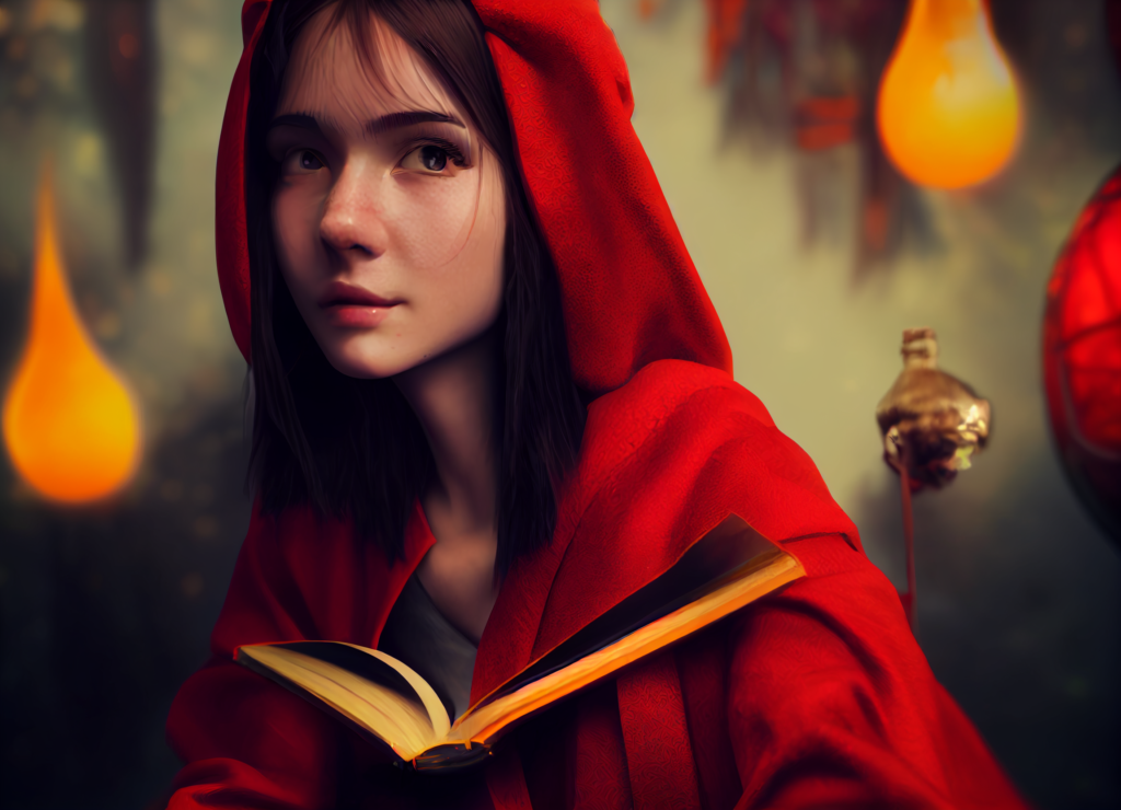 wizard, cute student girl, red robe, medieval magic school, ultra realistic, octane render, cinematic, --ar 7:5 --test --creative --upbeta