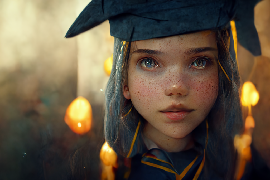 wizard, cute student girl, ultra realistic, octane render, cinematic, --ar 7:5